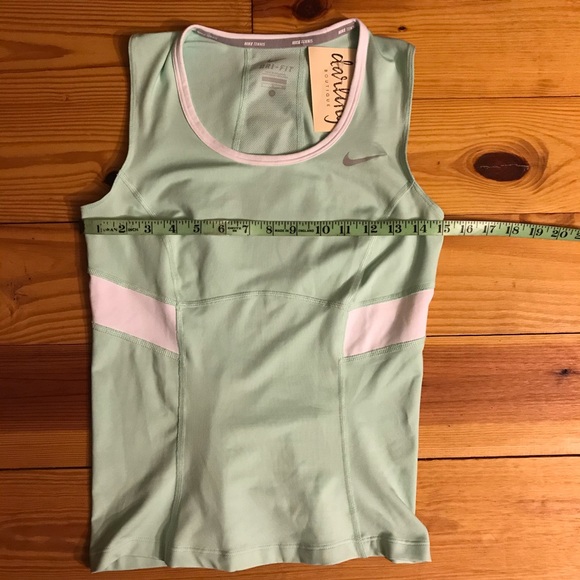 Nike Dri-Fit Pastel Green White Tennis Top, EUC, S - Picture 9 of 13